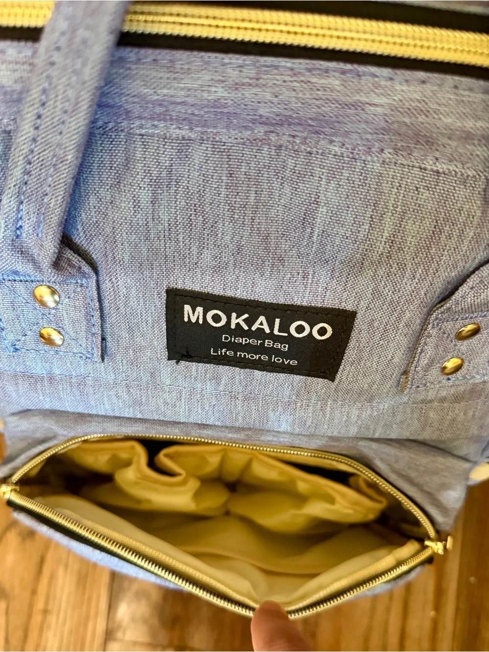 Mokaloo Light Blue Kids Diaper & Accessory Backpack